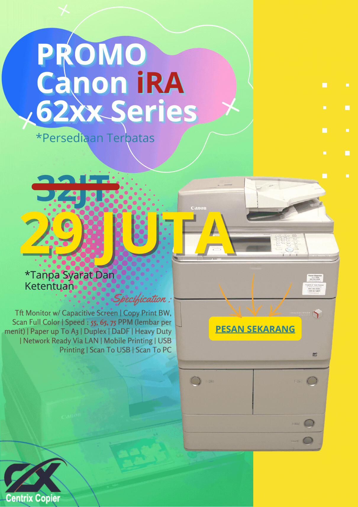 Promo Mesin Fotocopy Canon iRA 62xx Series